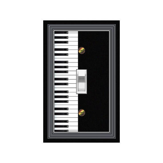 0663X Flat Image of Piano Keys Black & White Music Design ~ Mrs Butler Unique Switchplate Cover ~ Use Drop Down Boxes~ See More Piano, Music