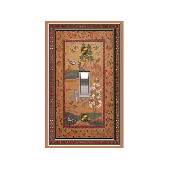 0583X Asian Nature Design Flowers Trees Birds Water Warm Colors ~ Mrs Butler Unique Switchplate Cover ~ Use Drop Down Box Below