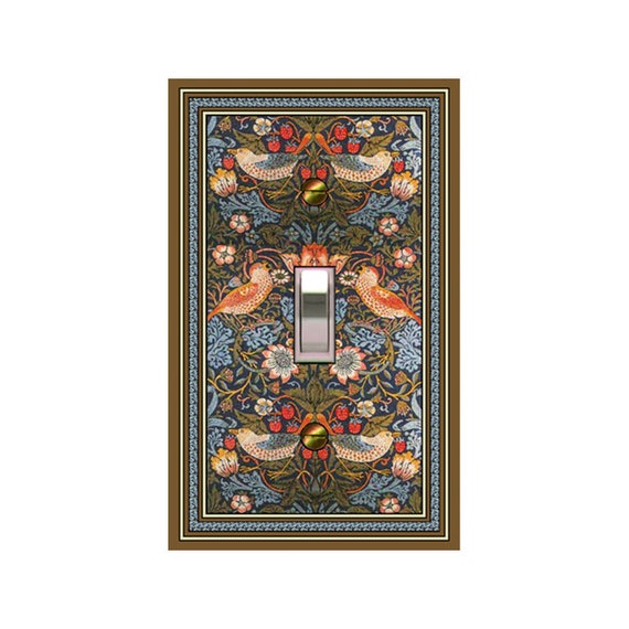 1517X Art Nouveau Wm Morris, Strawberry Thief Birds Flowers Fruit ~ Mrs Butler Unique Switchplate Cover ~ Use Drop Down Boxes Below