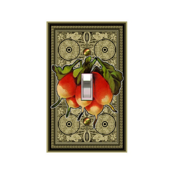 0624A Image Watercolor Radishes on Unique Floral Design ~ Mrs Butler Unique Switchplates ~ Use Drop Down Below ~ See Many Vegetable Designs