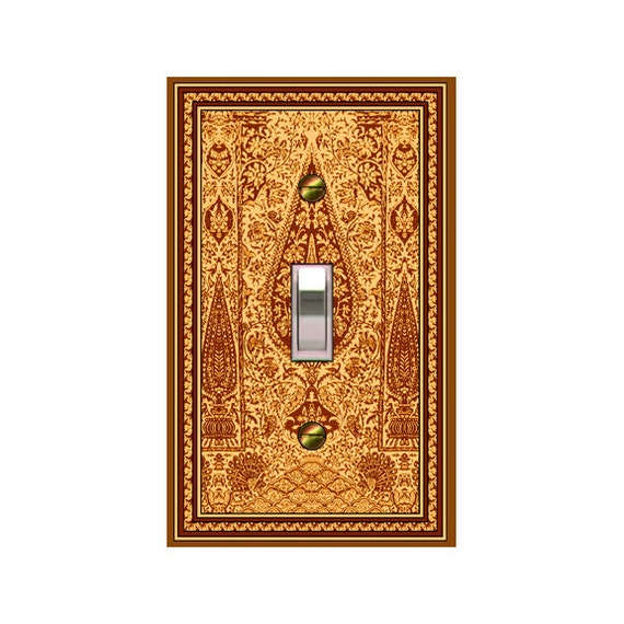 1103X Flat Image of Indian Floral Faux Fabric Design ~ Mrs Butler Unique Switchplate Cover ~ Use Drop Down Boxes Below