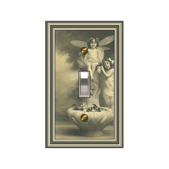 0333X Vintage Sepia Photo Little Fairies Lovely Children ~ Mrs Butler Unique Switchplate Cover ~ Use Drop Boxes Below ~ Many Fairy Designs