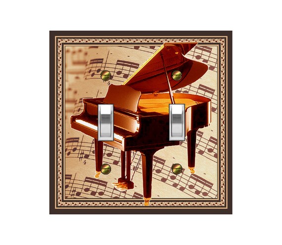 1660A Grand Piano on Sepia Sheet Music ~ Mrs Butler Unique Switchplate Cover ~ Use Drop Down Box Below ~ See 1660B Background & Other Pianos