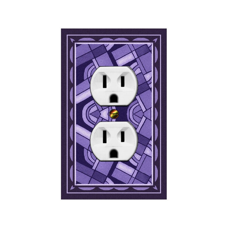 1427B Image of Retro Purple Geometric Faux Stained Glass Design ~ Mrs ...