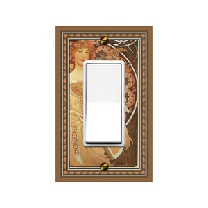 1453X Art Nouveau Mucha Reverie Daydream Flowers & Scrolls Mrs Butler Unique Switchplate Cover Use Drop Down Box Below See Many Muchas image 3