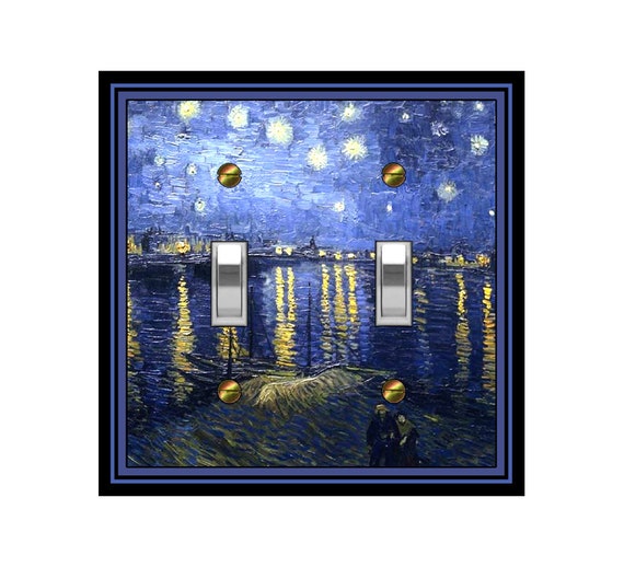 0175X Van Gogh, Starry Night Over the Rhone, Ver1 ~ Mrs Butler Unique Switchplate Cover ~ Use Drop Down Boxes Below ~ See 0175T Version 2