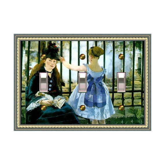1465X Manet The Railway Gare Saint-Lazare, 1873, Woman Girl Dog Work of Art ~ Mrs Butler Unique Switchplate Cover ~ Use Drop Down Box Below