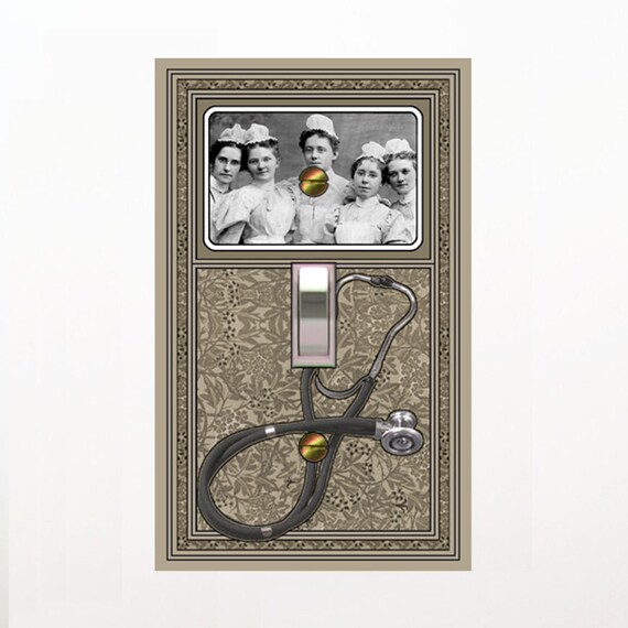 1510a - Retro Nurses / Stethoscope - mrs butler switch plate covers -