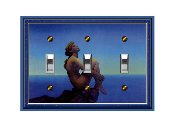 1170X Maxfield Parrish STARS Lovely Nude Woman on Rock By Ocean ~ Mrs Butler Unique Switchplate Cover ~ Use Drop Downs ~ See More Parrish