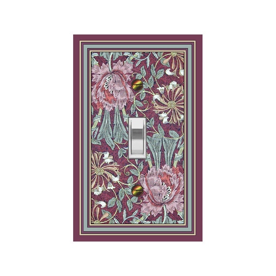 1534X Art Nouveau Morris Asymmetric Honeysuckle Flowers Floral Design ~ Mrs Butler Unique Switchplate Covers ~ Use Drop Down Boxes Below