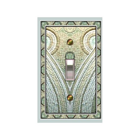 0167X FLAT Image Subtly Colorful Faux Mosaic Paths Converge & Circles Design ~ Mrs Butler Unique Switchplate Cover ~ Use Drop Down Box Below