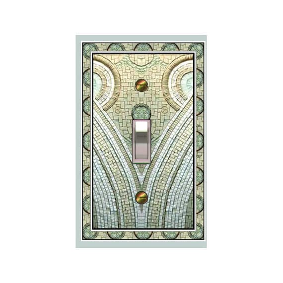 0167X FLAT Image Subtly Colorful Faux Mosaic Paths Converge & Circles Design ~ Mrs Butler Unique Switchplate Cover ~ Use Drop Down Box Below