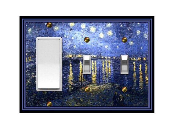 0175X Van Gogh, Starry Night Over the Rhone, Ver1 ~ Mrs Butler Unique Switchplate Cover ~ Use Drop Down Boxes Below ~ See 0175T Version 2