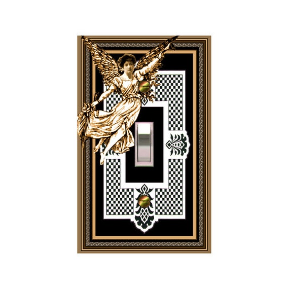 0313A - Gingham Angel light switch plate cover-mrs butler switchplates - choose sizes / prices from drop down-mix/match w/0313b