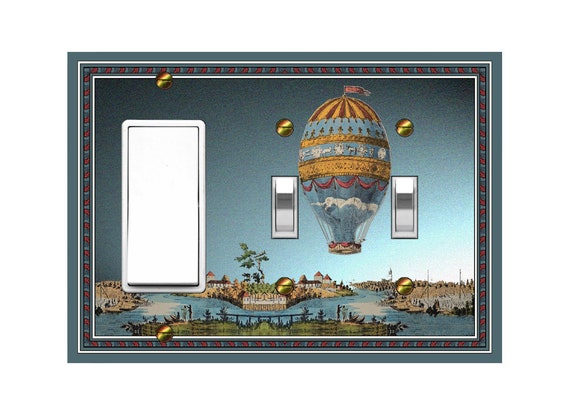 0261X Vintage Colorful Aerostatic Hot Air Balloon ~ Mrs Butler Unique Switchplate Cover ~ Use Drop Down Box Below ~See Other Hot Air Balloon