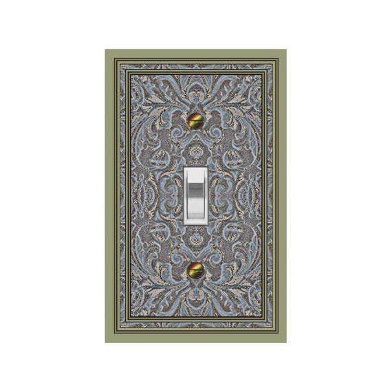 1415B Flat Image of Art Deco Floral Flourish Design ~ Mrs Butler Unique Switchplate Cover ~Use Drop Downs ~ See 1415A-D Variations