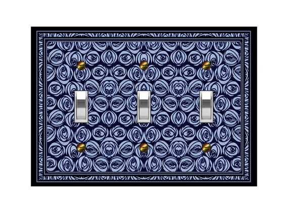 0547X Art Deco Mackintosh Blue Roses ~ Mrs Butler Unique Switchplate Cover ~ Use Drop Down Box Below ~ See Other Rose Designs