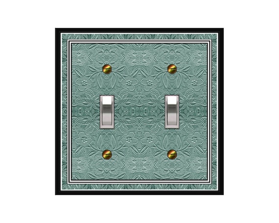 1771B Flat Image Subtle Floral Design Faux Textured-LOOK Cloth ~ Mrs Butler Unique Switchplates ~ Use Drop Downs ~ See 1771A on This Bkd