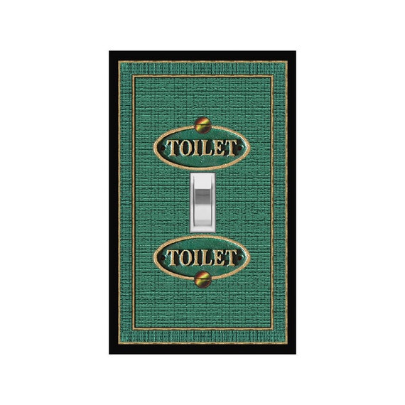 1731X Flat Image of Vintage Faux Textured-Look "Toilet" Sign for Bathroom - Mrs Butler Unique Switchplate Cover ~ Use Drop Down Boxes Below