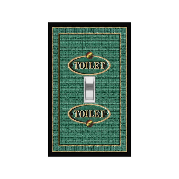 1731X Flat Image of Vintage Faux Textured-Look "Toilet" Sign for Bathroom - Mrs Butler Unique Switchplate Cover ~ Use Drop Down Boxes Below