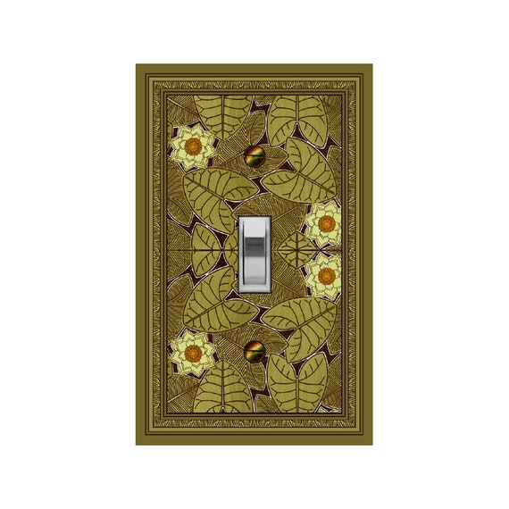 1542X Art Deco Unique Floral Flowers & Leaves Design ~ Mrs Butler Unique Switchplate Cover ~ Use Drop Down Boxes Below