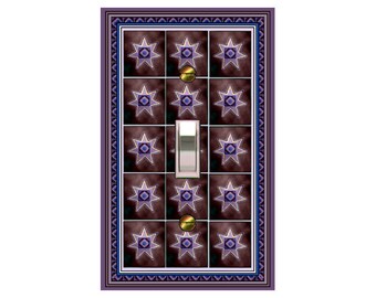 0121x - Velvet Stars Quilt Design light switch plate cover     - mrs butler switchplates (choose sizes/prices from drop down box