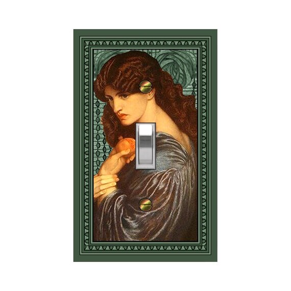 0798A Medieval Rossetti Goddess Proserpine w/ Fruit ~ Mrs Butler Unique Switchplate Cover Use Drop Down Box Below ~ 0798B Background Design
