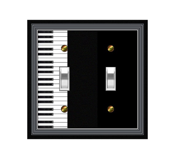 0663X Flat Image of Piano Keys Black & White Music Design ~ Mrs Butler Unique Switchplate Cover ~ Use Drop Down Boxes~ See More Piano, Music