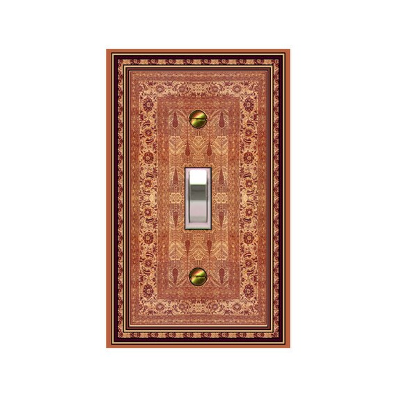 0461X Flat Image of Lovely Persian Rug Ornate Floral Teardrop Maroon Design ~ Mrs Butler Unique Switchplate Cover ~ Use Drop Down Box Below