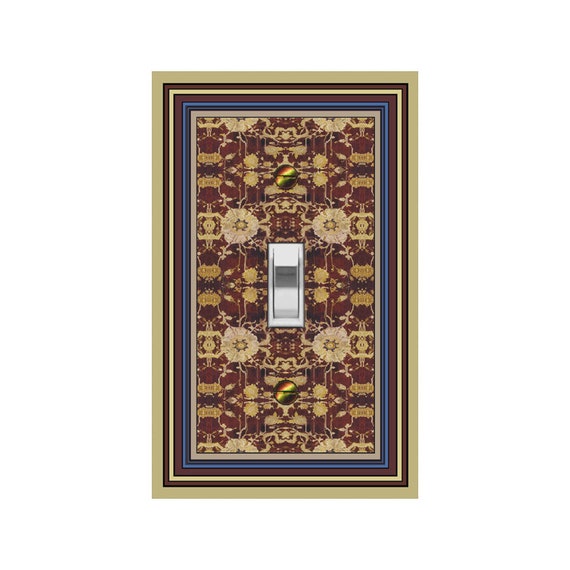 0103B Flat Image of Unique Floral Persian Rug ~ Mrs Butler Unique Switchplate Cover ~ Use Drop Downs Below ~ See 0103A for Design Variation