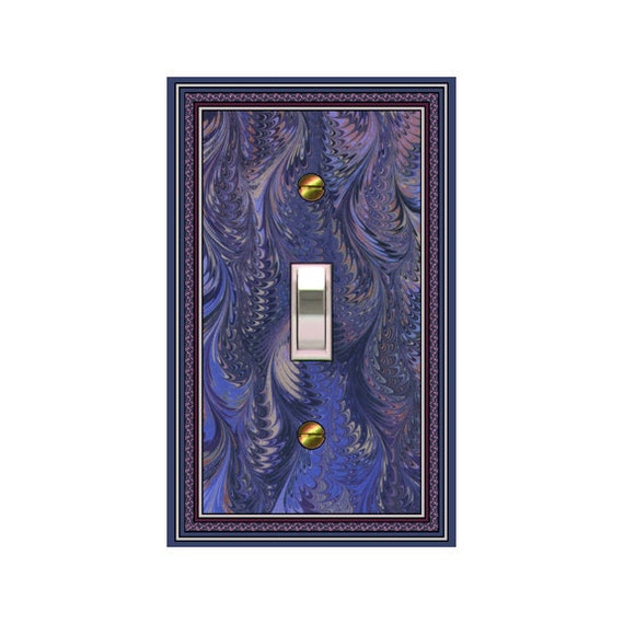 0120B Flat Image of Vibrant Colorful Marbleized Design ~ Mrs Butler Unique Switchplate Cover ~ Use Drop Downs ~ See 0120A-D Variations