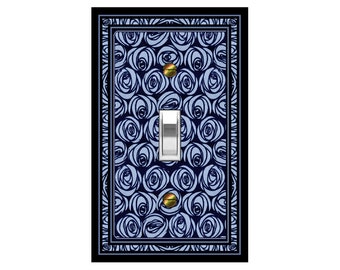 0547X Art Deco Mackintosh Blue Roses ~ Mrs Butler Unique Switchplate Cover ~ Use Drop Down Box Below ~ See Other Rose Designs