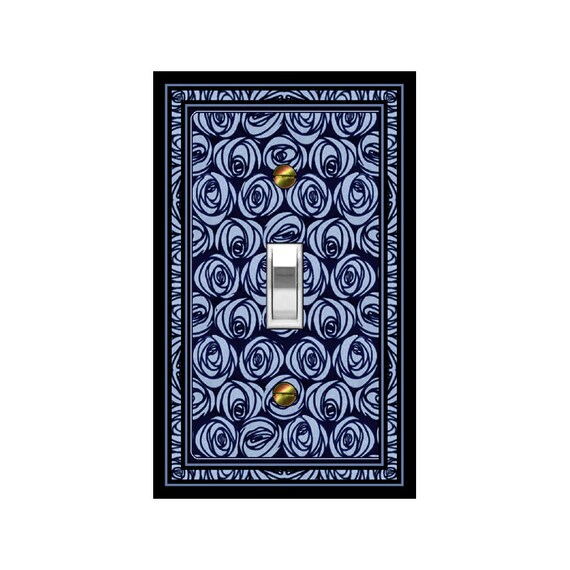 0547X Art Deco Mackintosh Blue Roses ~ Mrs Butler Unique Switchplate Cover ~ Use Drop Down Box Below ~ See Other Rose Designs