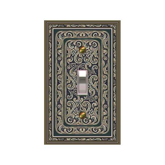 0259B Flat Image Unique Persian Rug Floral Scrolls Design ~ Mrs Butler Unique Switchplate Cover ~ Use Drop Down Box ~ See 0259A w/ Elephant