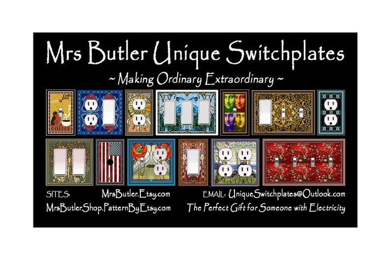 1453X Art Nouveau Mucha Reverie Daydream Flowers & Scrolls Mrs Butler Unique Switchplate Cover Use Drop Down Box Below See Many Muchas image 6