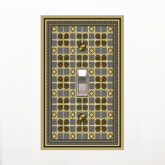 0217b - Geometric Design bkgd  light switch plate cover - mrs butler switchplates - choose sizes / prices from drop down