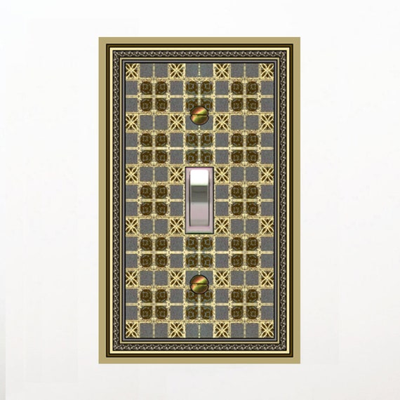 0217b - Geometric Design bkgd  light switch plate cover - mrs butler switchplates - choose sizes / prices from drop down