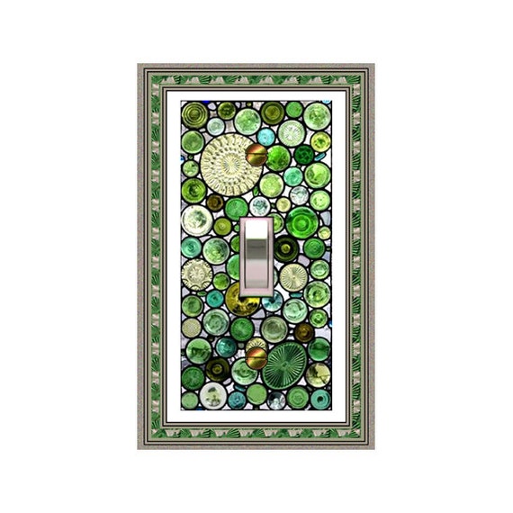 1185A Flat Image of Green Glass Faux Orbs ~ Mrs Butler Unique Switchplate Cover ~ Use Drop Down Box Below ~ See Many Other Color ORBS