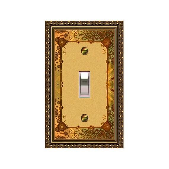 1540B Image Vintage Faux Bronze Floral Brown Frame/Border ~ Mrs Butler Unique Switchplate Cover ~ Use Drop Down Boxes~See 1540A on this Bkd