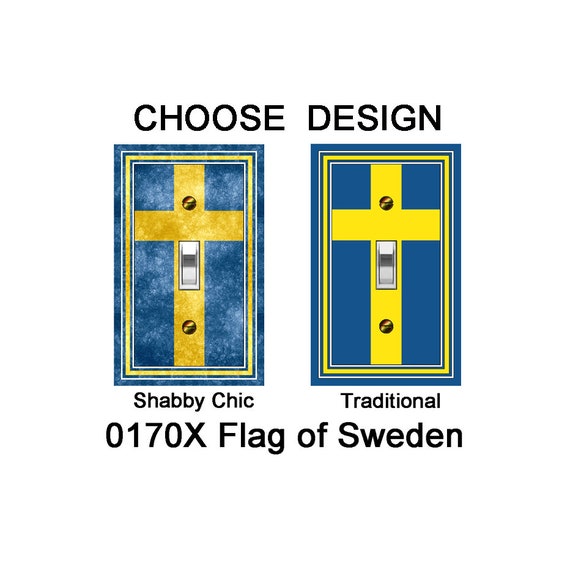 0170X Swedish Flag of Sweden ~ Mrs Butler Unique Switchplates ~ CHOOSE Shabby Chic OR Traditional Design ~ Use Drop Downs ~ See Other Flags