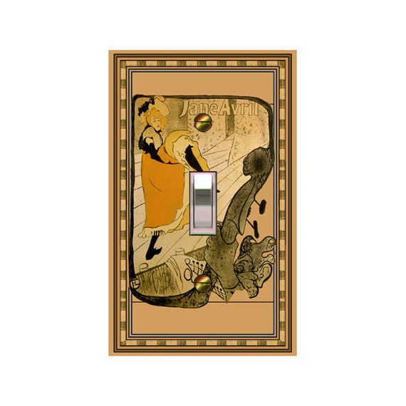 1530X - Toulouse Lautrec switch plate - - Jane Avril - mrs butler switch plate covers -
