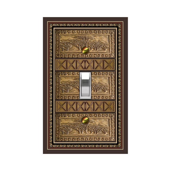 1657X Flat Image of Faux Stone Carving African Trees ~ Mrs Butler Unique Switchplate Cover ~Use Drop Downs~ See Other Faux Stone Designs