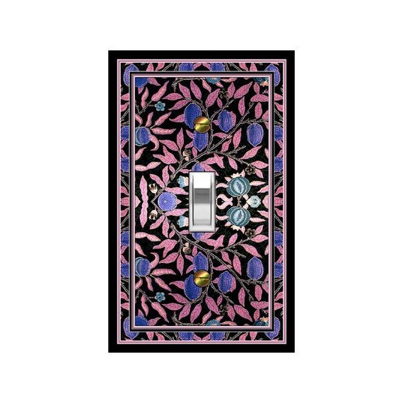 1516B Art Nouveau Morris Inverted Pomegranate Fruit Vines Flowers ~ Mrs Butler Unique Switchplate Cover~Use Drop Downs ~ See 1516X Version