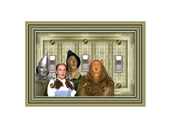 0656X Wizard of Oz -Blurry- Dorothy, Scarecrow, Tin Man, Lion on Ornate Design ~ Mrs Butler Unique Switchplate Cover ~ Use Drop Down Boxes