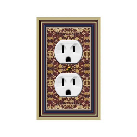 0103A Unique Sun w/ Face on Image of Floral Persian Rug ~ Mrs Butler Unique Switchplate Cover ~ Use Drop Down Box ~ See 0103B for Background