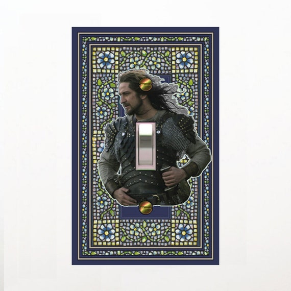 1555A Gerard Butler in Armour on Faux Floral Mosaic ~ Mrs Butler Unique Switchplate Cover ~Use Drop Down Box ~ 1555B Bkd & More Gerry Butler