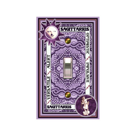 1209A -Astrology light switch plate cover: Sagittarius -mrs butler switchplates-choose sizes/prices from drop down-all astrology sun signs