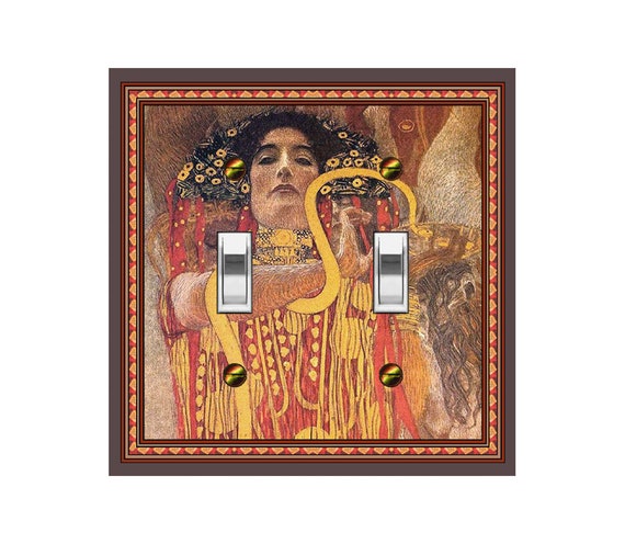 1583X Klimt, Hygieia: Fragment of "Medicine" Painting Woman & Snake ~ Mrs Butler Unique Switchplates ~ Use Drop Downs ~ See More Klimt Works