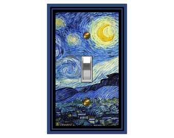 0708B Van Gogh Starry Night Sky Town Landscape ~ Mrs Butler Unique Switchplate Cover ~ Use Drop Down Box Below ~ See Van Gogh & Fine Art