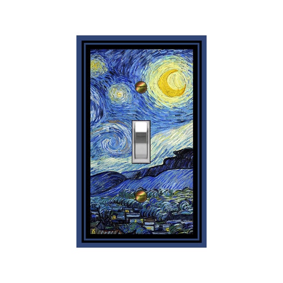0708B Van Gogh Starry Night Sky Town Landscape ~ Mrs Butler Unique Switchplate Cover ~ Use Drop Down Box Below ~ See Van Gogh & Fine Art